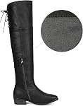 DREAM PAIRS La cuisse basse du talon des femmes est élevée sur les bottes plates du genou