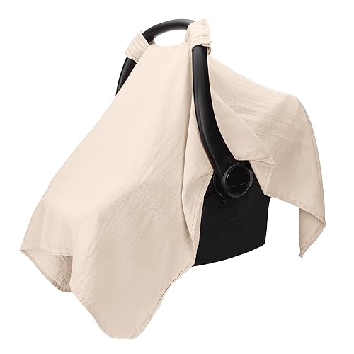 Miniatura 10 de Comfy Cubs Funda para Asiento de Coche de Bebé - Mezcla Suave y Transpirable de Rayón de Bambú y Algodón Muselina - Toldo Ligero para Protección