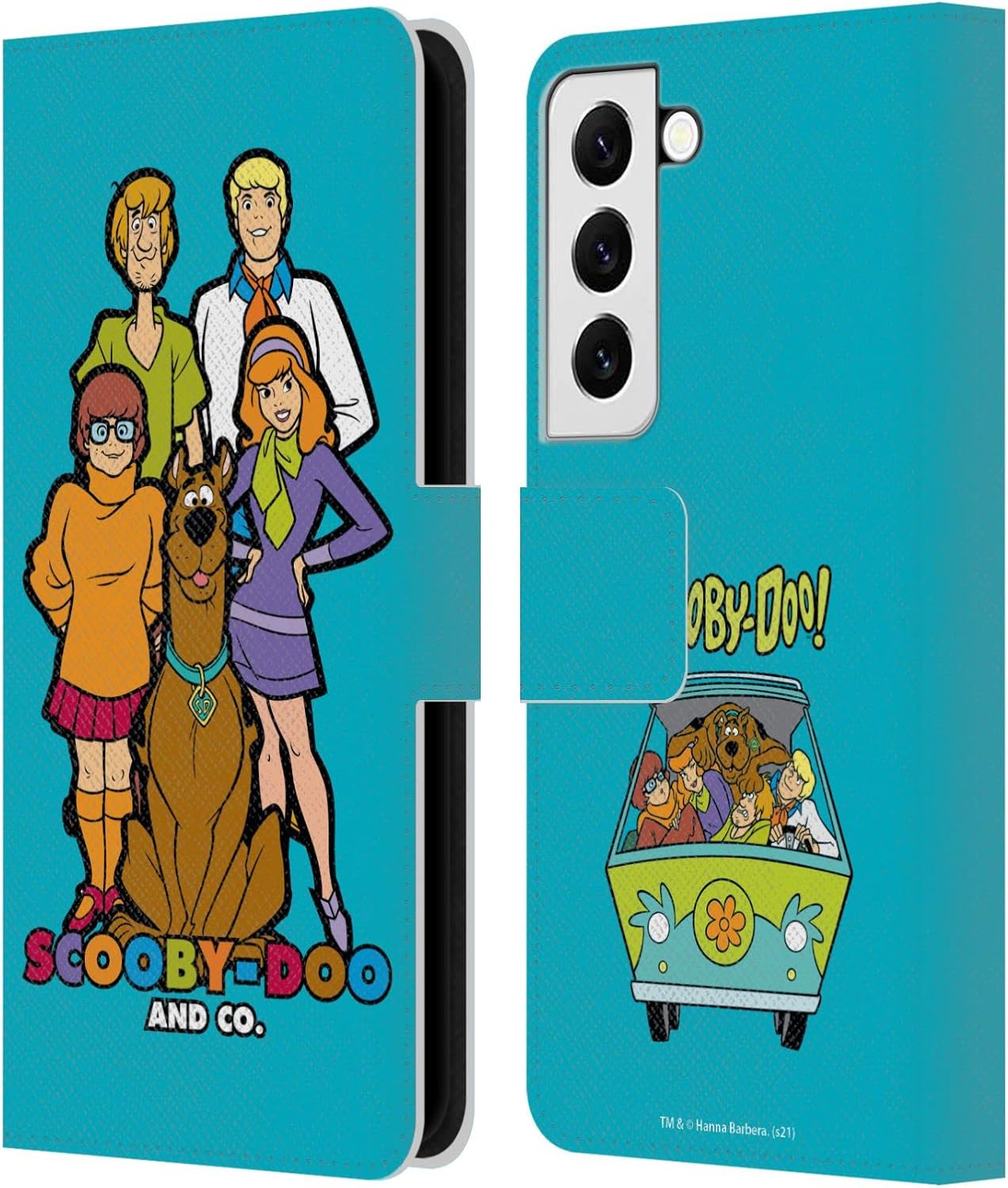 Head Case Designs Officially Licensed Scooby-Doo Scooby-Doo and Co. Mystery Inc. Leather Wallet Case Compatible with Samsung Galaxy S22 5G