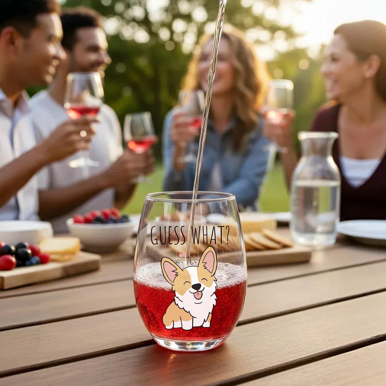 Guess What Corgi Butt Wine Glass, Cute Corgi Butt Gifts for Dog Lovers, Funny Wine Gifts for Girls Friend Dog Lover Mom, Dogs Lovers Birthday Graduation Gift for Women
