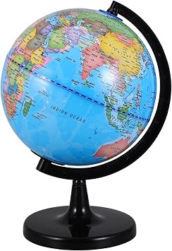 Illuminated Educational World Globe - 360 Degree Spinning Desktop Earth Globe for Adult Teenager Preschooler Classroom Office LED Night Light Lamp 12-Inch