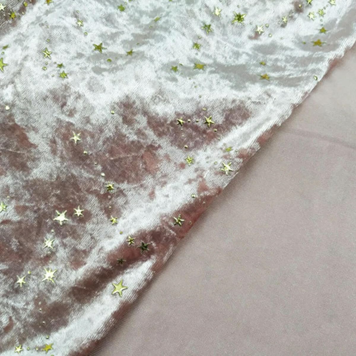 100 * 140 CM Tissu bronzant étoile de Diamant de Velours d'or pour la Force élastique de Robe Mince Doux Quilting de Bricolage Patchwork de Flanelle Fait à la Main-Noir-200 cm X 140 cm