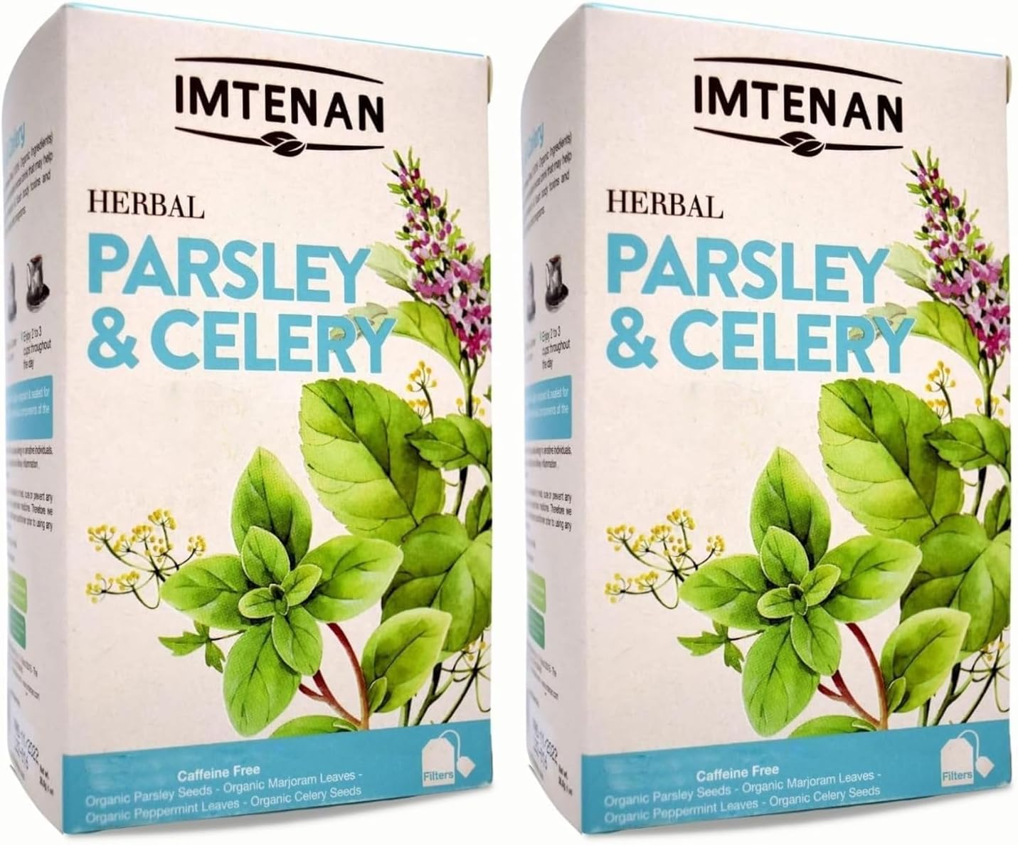 2 Pack Herbal Imtenan Parsley And Celery Tea Bag Natural Drink Herbals Herbs Herb Non Gmo No Additives No Artificial Coloring Kosher Halal (2 Pack : Total : 36 Bags) أعشاب البقدونس و الكرفس حلال