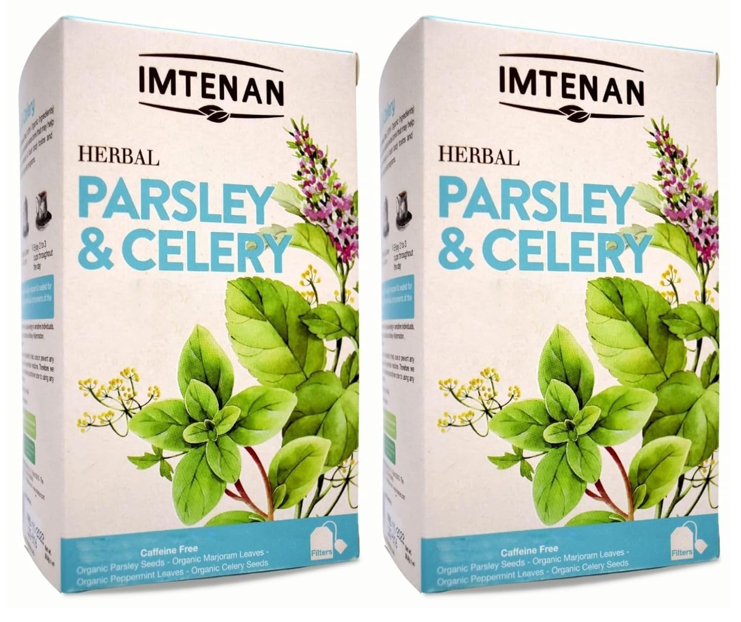 2 Pack Herbal Imtenan Parsley And Celery Tea Bag Natural Drink Herbals Herbs Herb Non Gmo No Additives No Artificial Coloring Kosher Halal (2 Pack : Total : 36 Bags) أعشاب البقدونس و الكرفس حلال