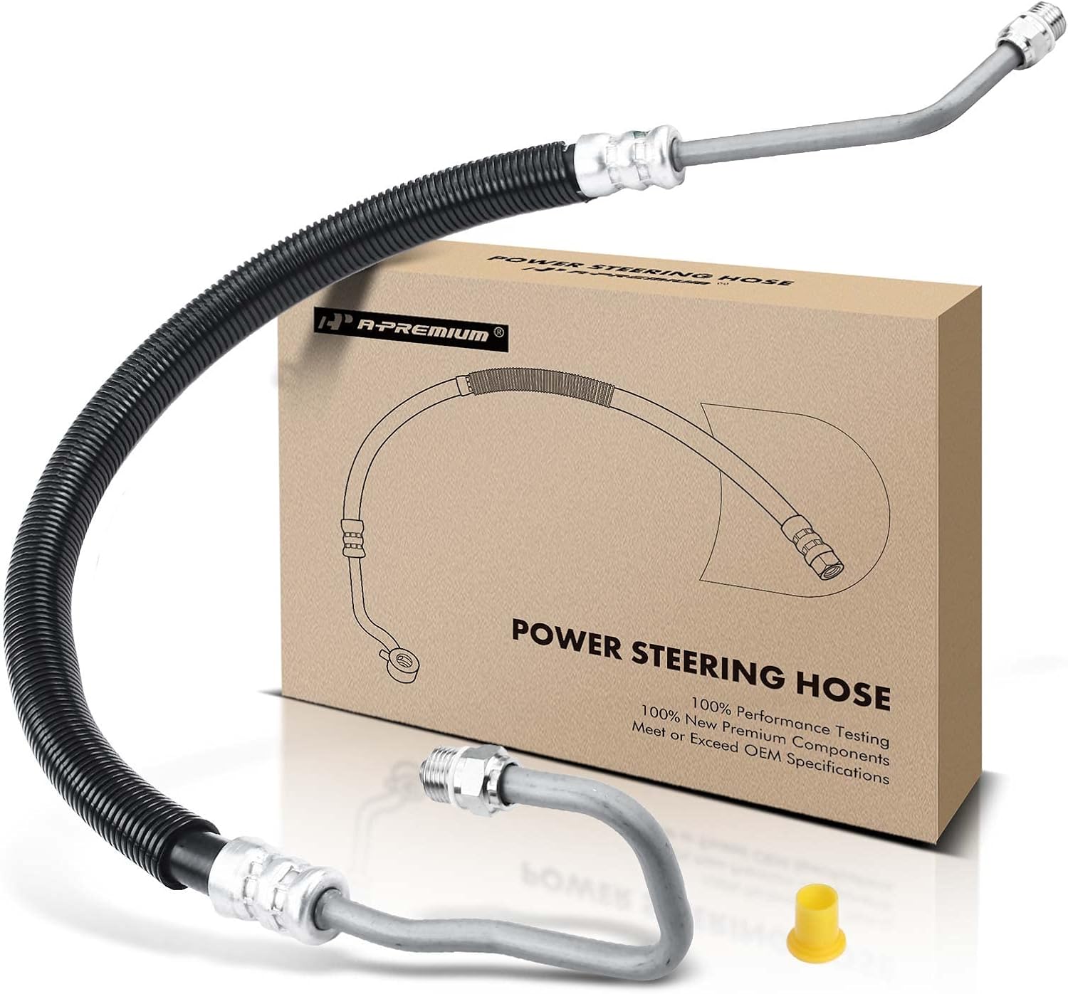 A-Premium Power Steering Pressure Hose Line Assembly Compatible with Ford F-250 F-350 Super Duty, 2005 2006 2007, V8 5.4L, Pump To Hydraulic Brake Booster