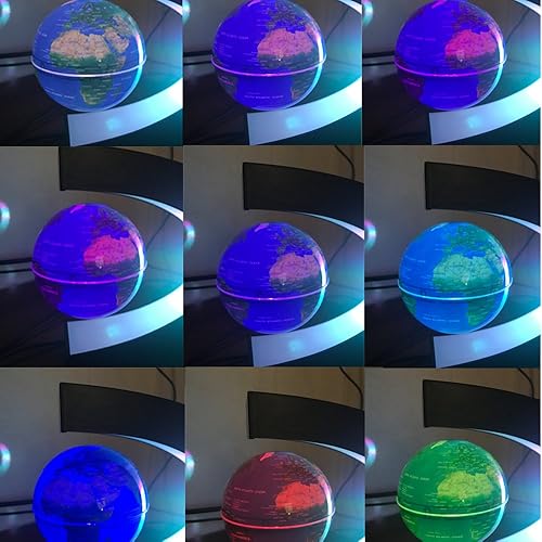 Miniatura 8 de Globo flotante multicolor cambiante lámpara de levitación magnética flotante mapa del mundo globos eléctricos para el hogar y la oficina escritorio