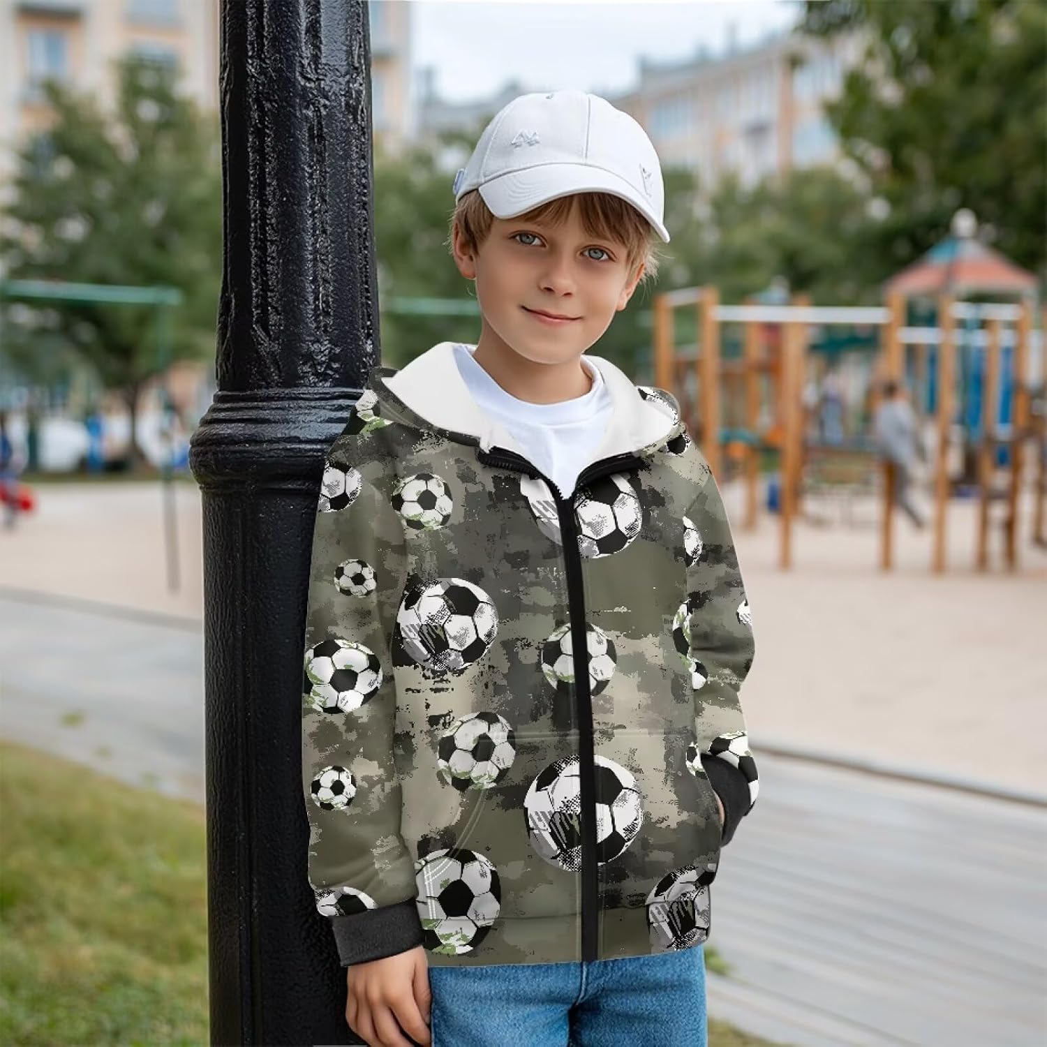 Pensura Zip Up Hoodies Hooded Sweatshirt Kids Long Sleeve Hooded Jacket Athletic Tops