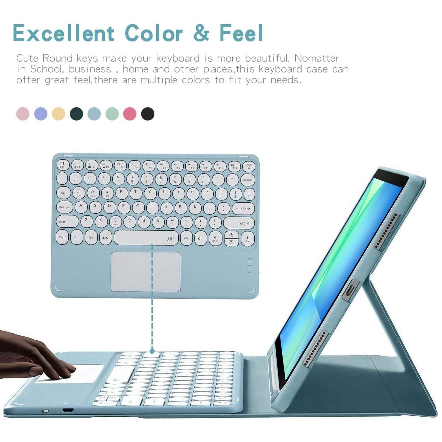 Custodia con Tastiera per Lenovo Idea Tab Plus 12,1 Pollici/Tab K12 Modello 2025 (TB361ZU/TB361FU), Layout Italiano Tastiera Rimovibile con Touchpad Intelligente con Mouse,Viola