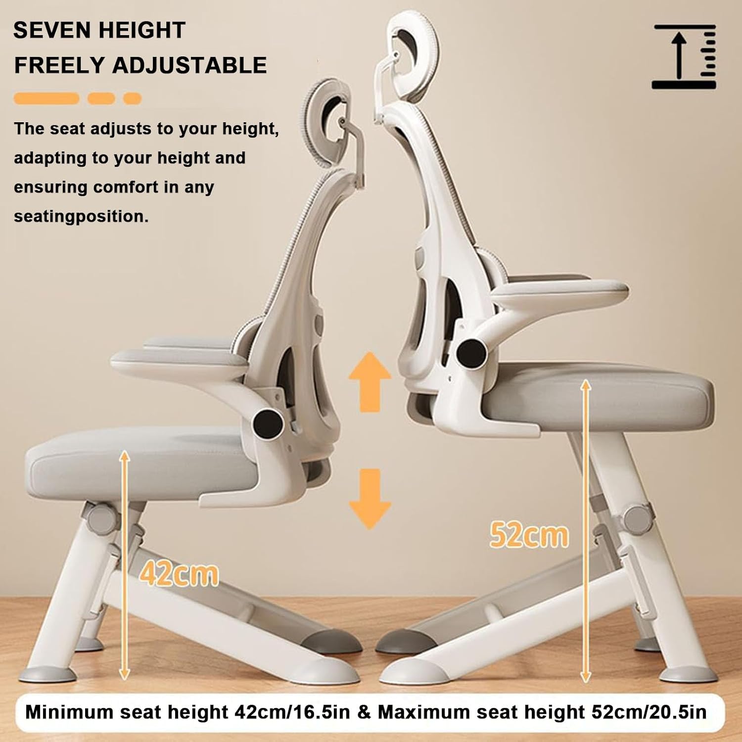 Kids Desk Chair, Study Chair for Boys Girls with Height Adjustable, Mesh Task Student Chairs for 120-170cm, Growing Teen Office Chair for Home/School/Office