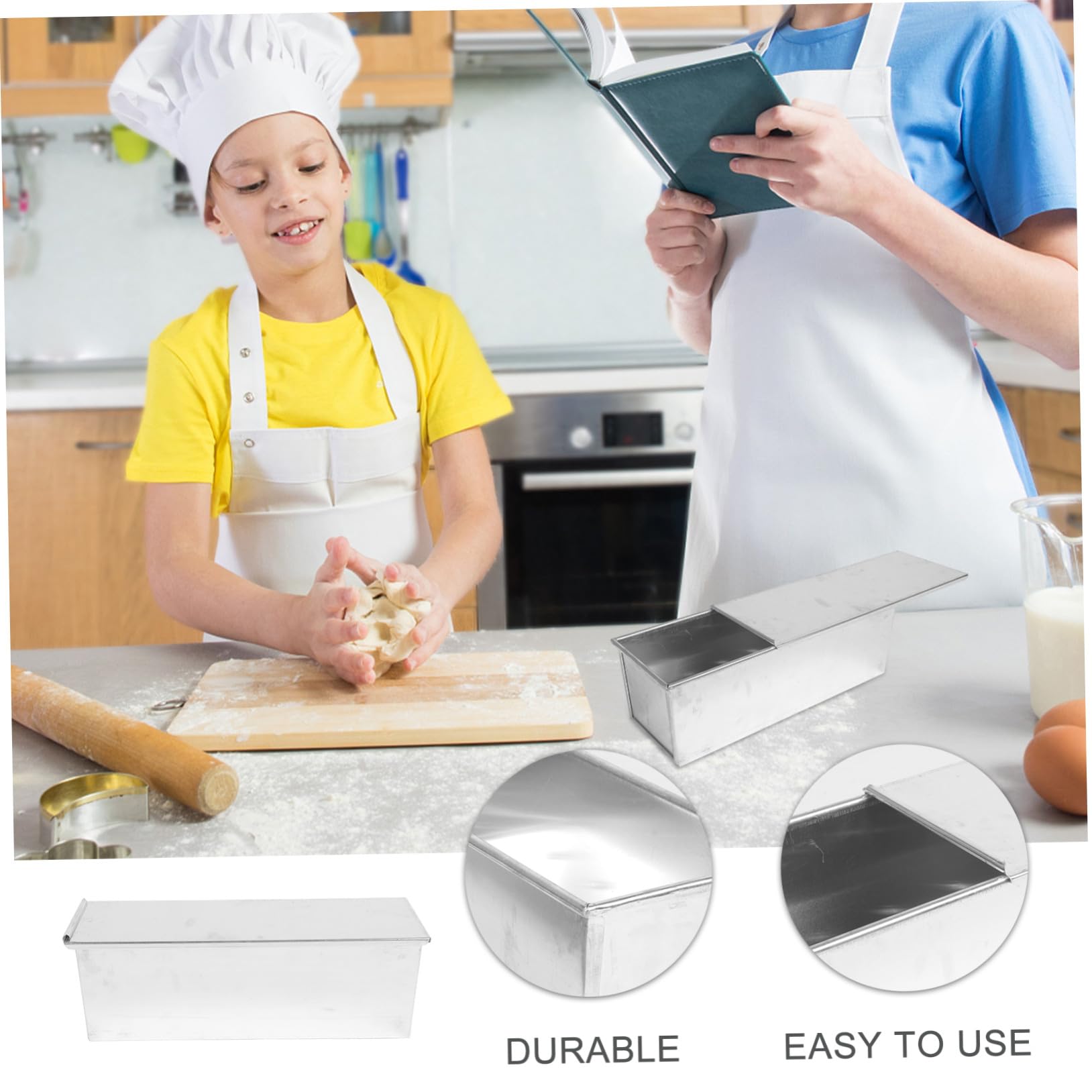 INOOMP Toastform mit Deckel aus Hochwertigem Material Antihaftbeschichtung Einfach zu Reinigen für Brot und Brötchen Backzubehör für Haushalt