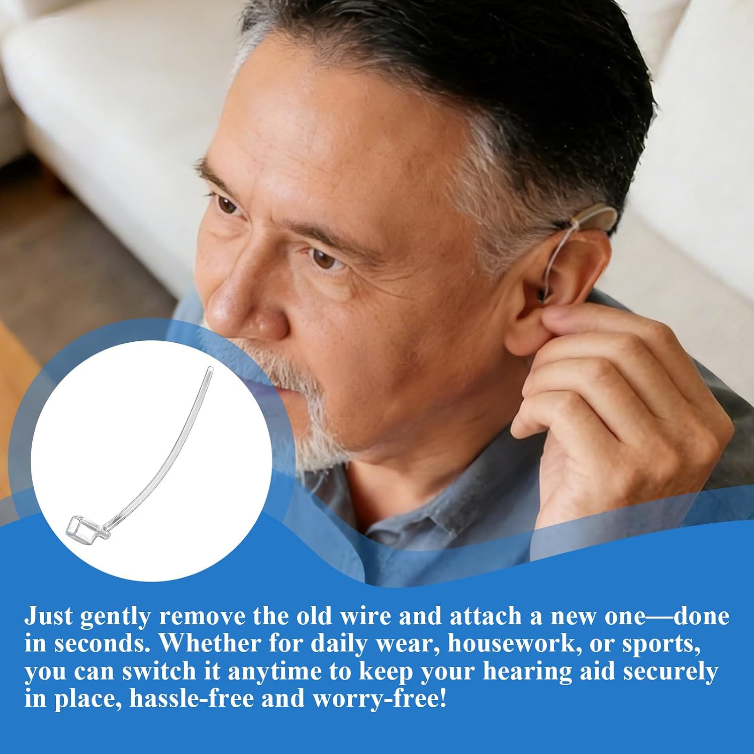 6 Pack Sports Lock Hearing Aid, Compatibility with Oticon 85dB, Low Touch and Secure Fit Retention Tail for Hearing Aids,