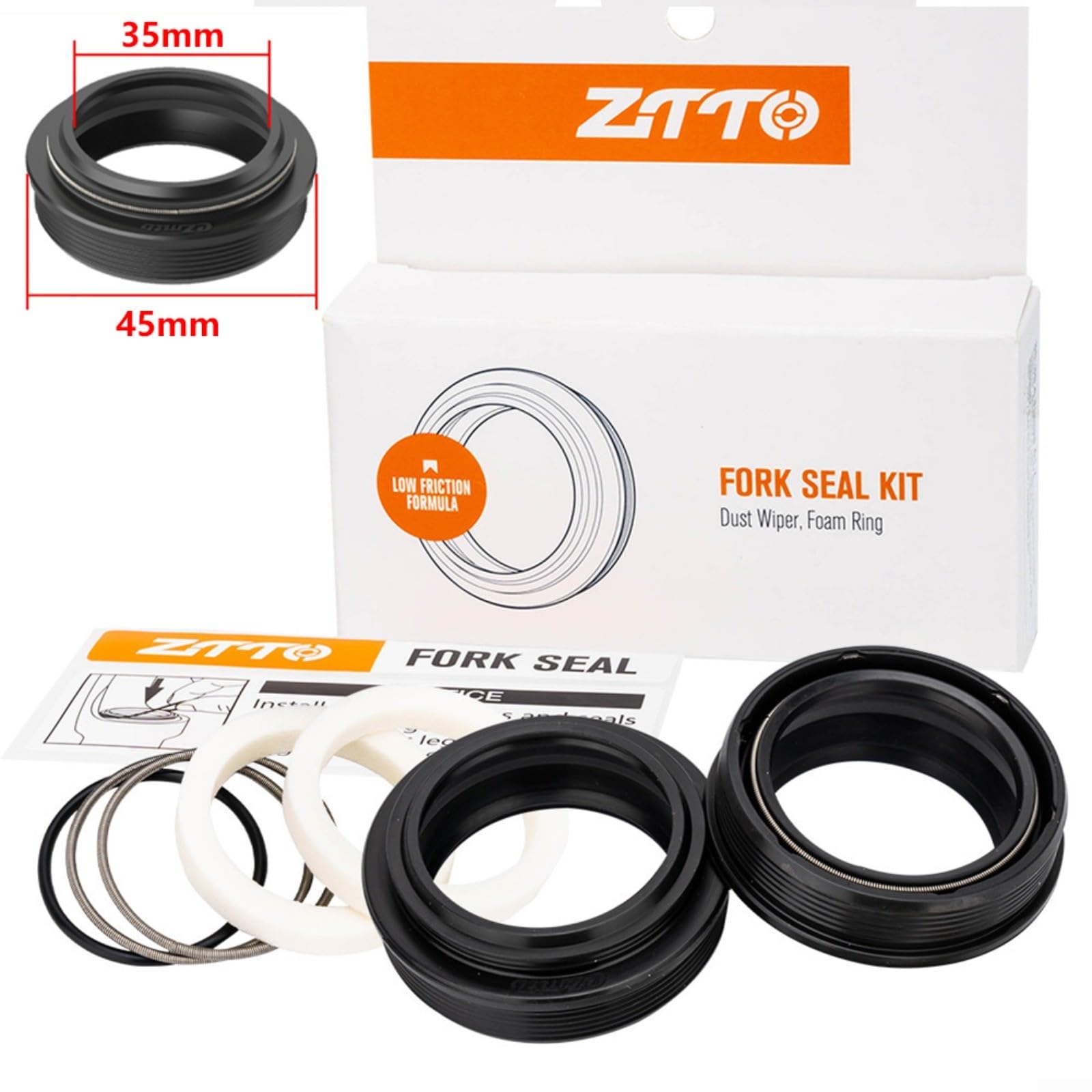 Fahrradgabel Staubdichtungsgabel Service Kit Fahrrad Federgabel Service Set 30-40 mm für Fox für Rockshox für Manitou SR für SUNTOUR Road Moutain Bike (35 x 45 mm)