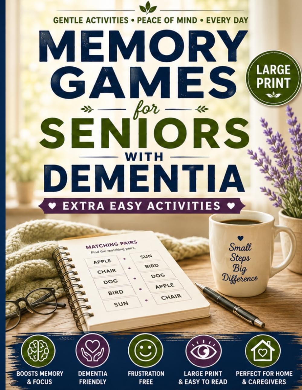 Memory Games for Seniors with Dementia: Extra Easy Activities | Large Print | Calm Cognitive Stimulation for Seniors (Istinbat Live Calm Puzzle Collection)