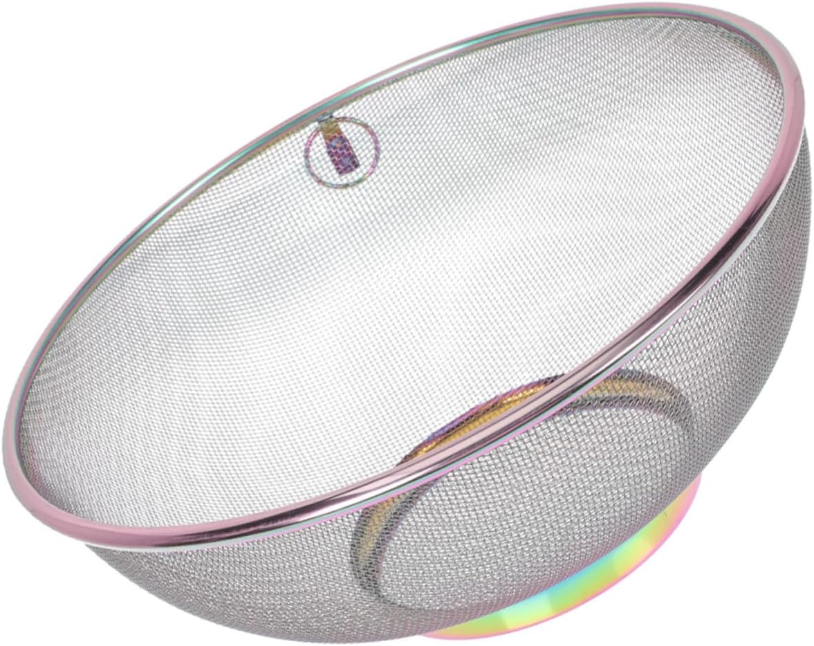 Stainless Steel Fine Mesh Strainer Bowl Multifunctional Kitchen Colander for Fruit Vegetable Washing and Liquid Filtration Mesh Sieve for Household Use