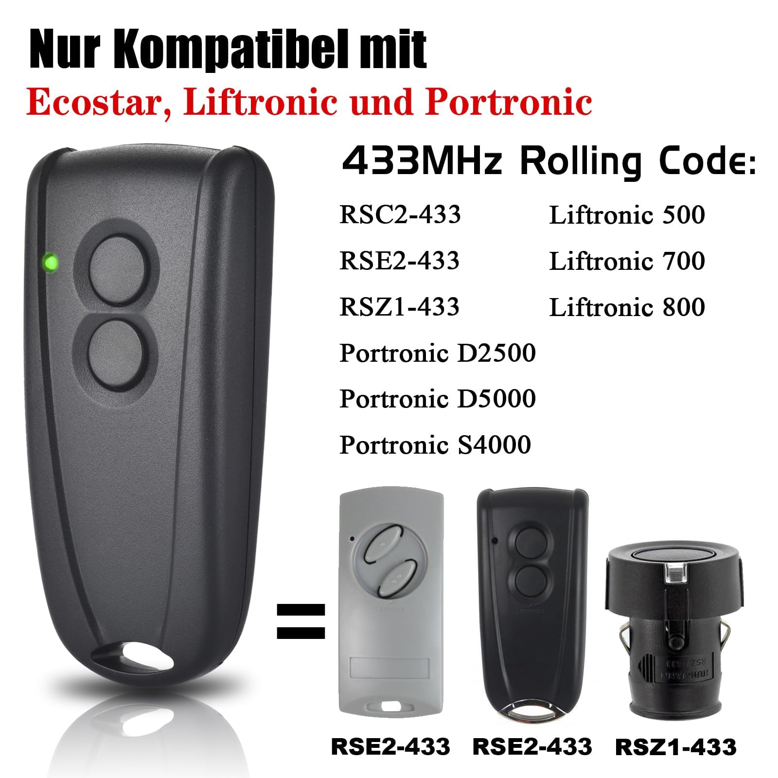 Télécommande domotique,Ecostar rsc2 433 rse2 433 Contrôleur de porte pour Liftronic 500 700 800