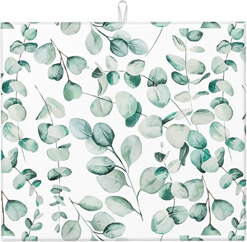 Miniatura 9 de Tapete de secado de platos de copo de nieve de Navidad, tapetes reversibles de microfibra absorbente para encimera de cocina, 18 x 24 pulgadas