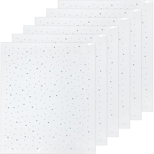 6 Sheets Glitter Rhinestone Hotfix Decals 2mm & 3.5mm Flat Round Transfers Patches Hot Melt Sparkle Iron on Crystal Clear Crystal Rhinestone Decals (Multicolor)