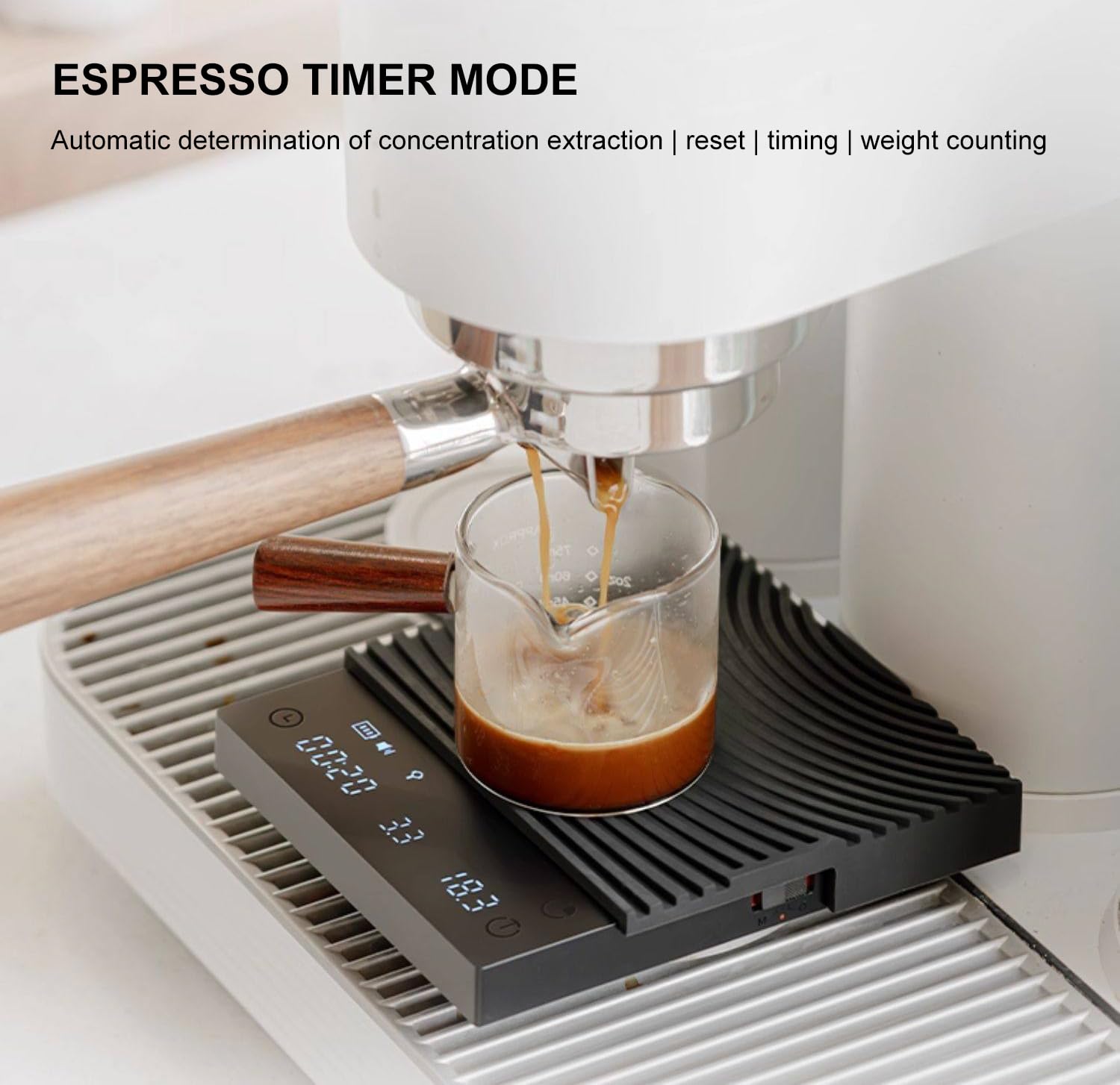 TIMEMORE Black Mirror Basic 3 - Báscula de café con temporizador, báscula digital ultrafina, precisión de 0,1 g para espresso, verter, hornear y cocinar (Basic 3)