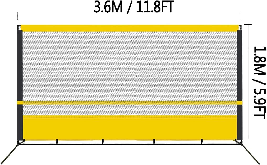Portable Tennis Rebounder Tennis Practice Wall for Indoor & Outdoor Training Training Equipment Tennis Rebound Net, for Groundstrokes & Volleying Tennis(Size:5.9x11.8ft)