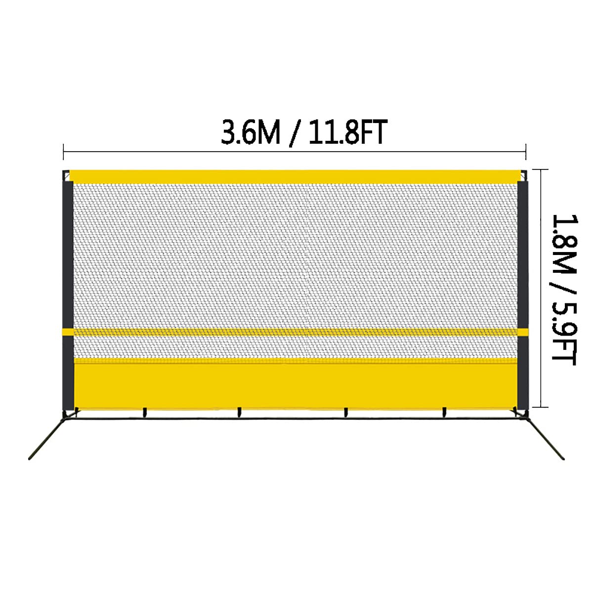 Rete da rimbalzo per tennis portatile 5,9x11,8 piedi allenamento indoor outdoor