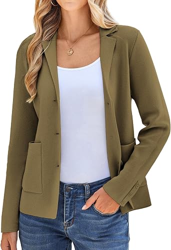 KANCY KOLE Sweater Blazer Women Casual, Bussiness Stretchy Knit Blazers