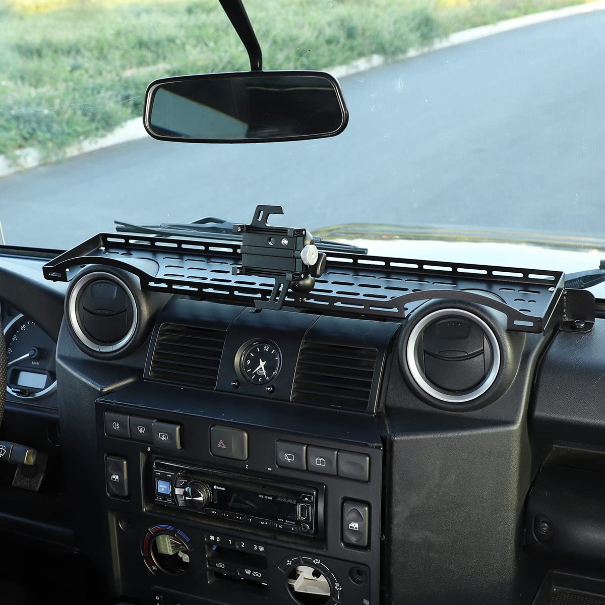 Supporto per telefono da auto, supporto GPS, vassoio per console centrale, organizer per cruscotto per Land Rover Defender 90 110 130 2004-2019