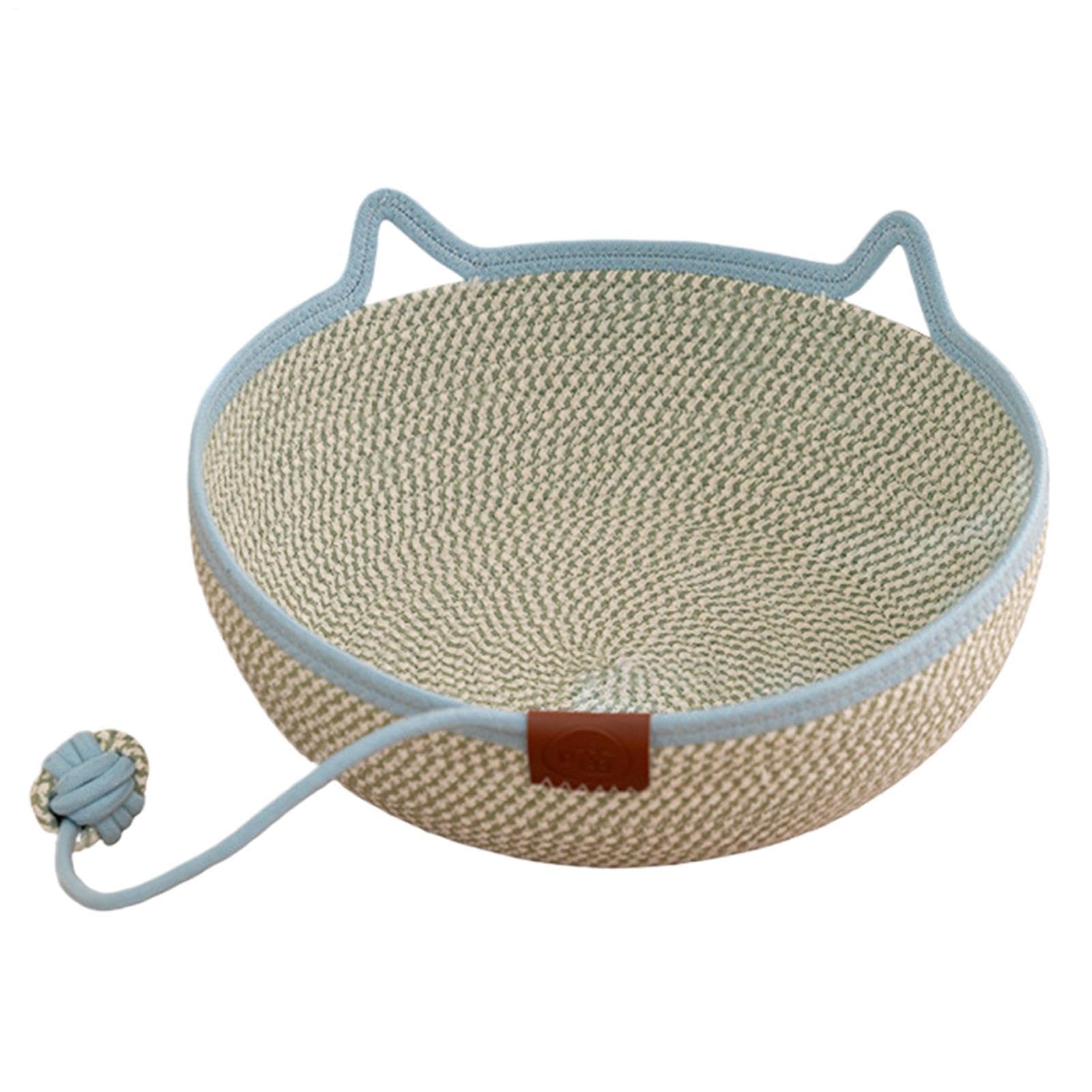 Cama para Gatos de Dormir de Cuerda de Algodón Trenzada a Mano con Cola de | Cama para gato pequeño Para todas las estaciones, gatito, animal, viaje, mascota, enriquecimiento