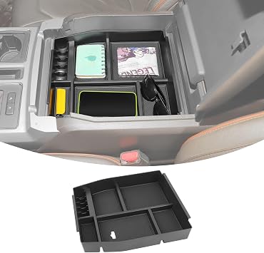 Linskip Center Console Organizer Tray Compatible with 2015-2020 F150 & 2017-2021 F250 F350 F450 Bucket Seats & 2018-2024 Ford Expedition, Interior Accessories