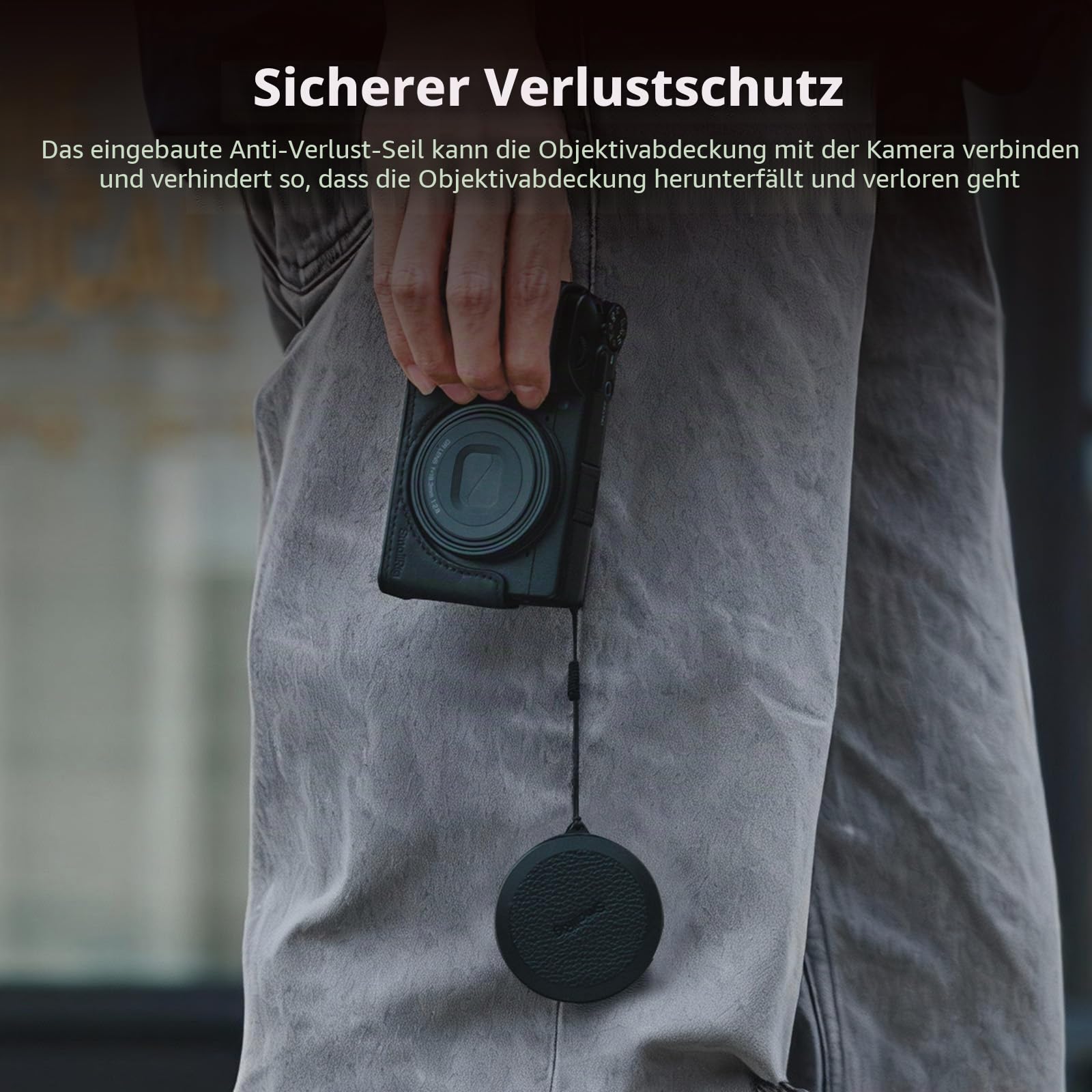 SMALLRIG Objektivschutzkappe für RICOH GR IV GRIV mit Anti-Verlust-Gurt, Kratzfeste Aluminium-Objektivabdeckung mit weichem Eva-Innenfutter, Zubehör für RICOH GR IV - 5680