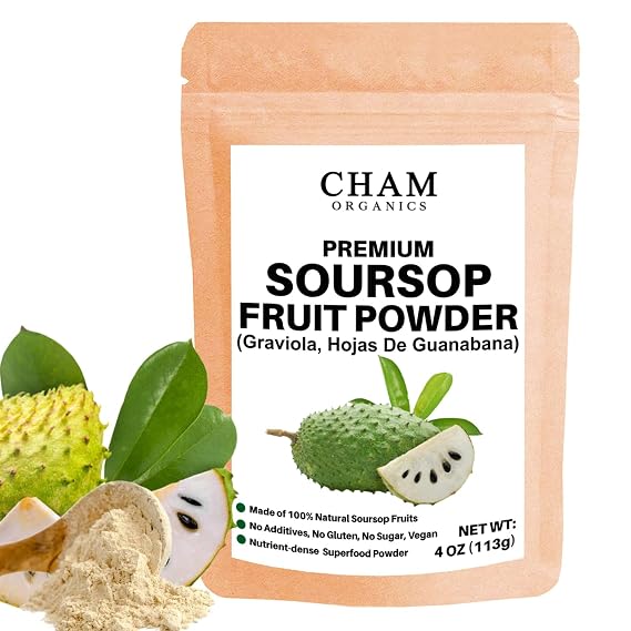Soursop Fruit Powder | 100% Pure Graviola Pulp | Sweet, Tropical Flavor | Smoothies, Drinks & Recipes | 4oz Resealable Pouch