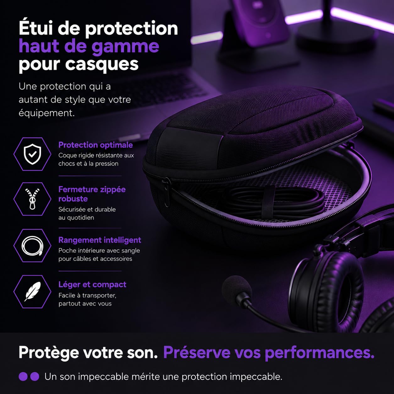 ANR Aviation Casque avec Bluetooth - Réduction active du bruit - Casque pilote pour avion et simulateur - Casque antibruit avec microphone, entrée AUX - Coussinets confortables