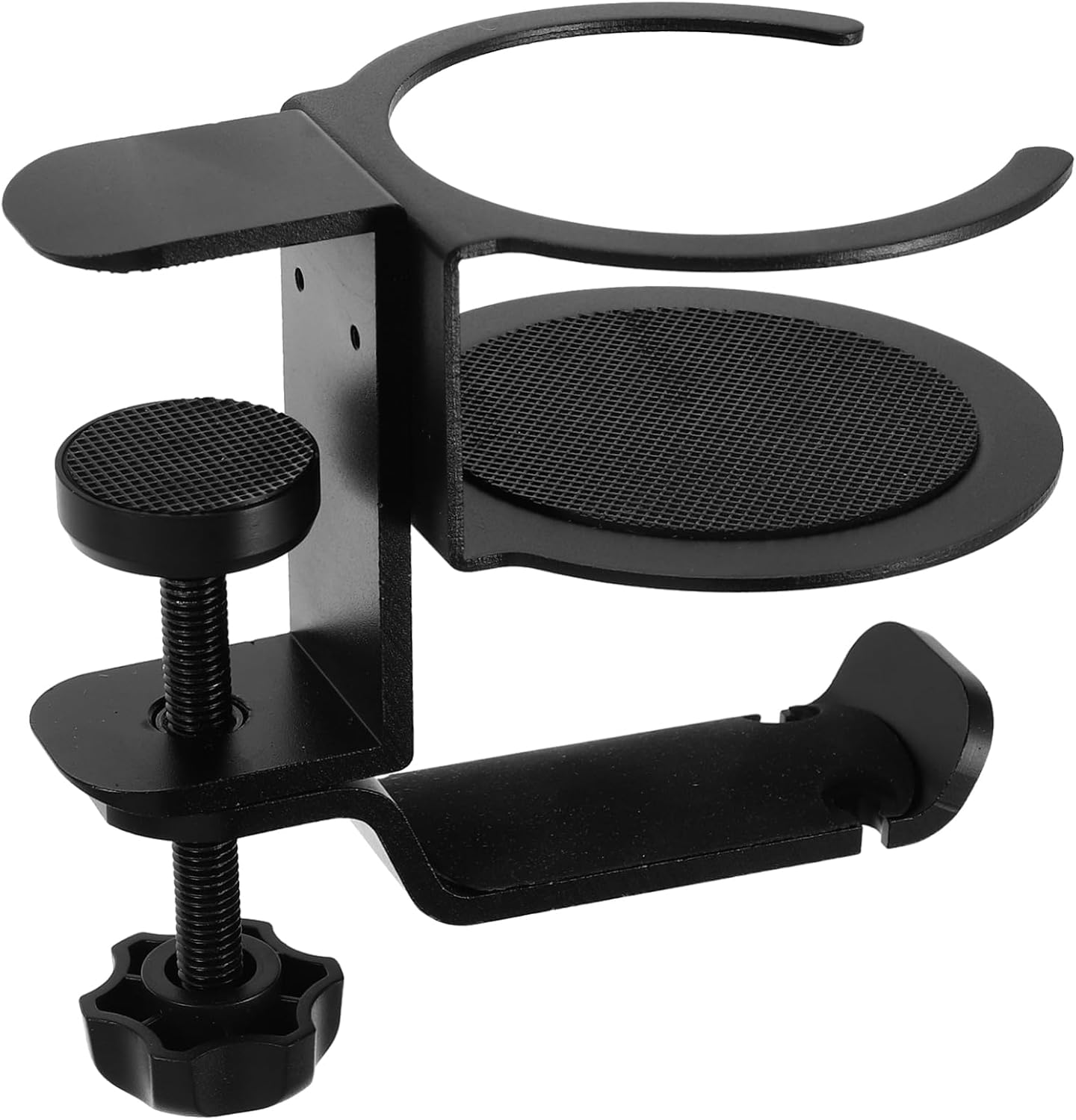 Luxshiny 360-Degree Rotating Headset Stand Lock Clamp and Cup Holder for Desk Sturdy Headphone Hanger for Gaming Accessories and Home Office