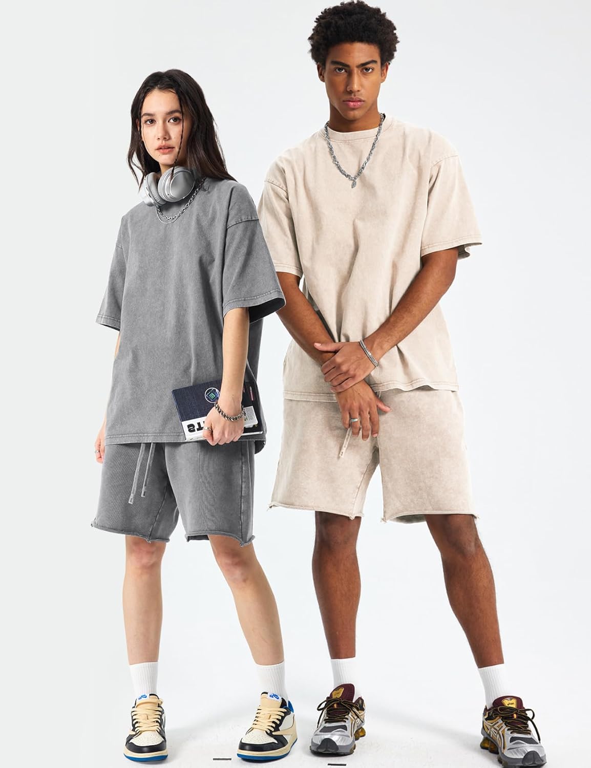 Arssm Oversized Tshirts for Men Acid Wash Loose Fit Vintage Cotton Heavyweight T Shirts Baggy Tees - Image 5