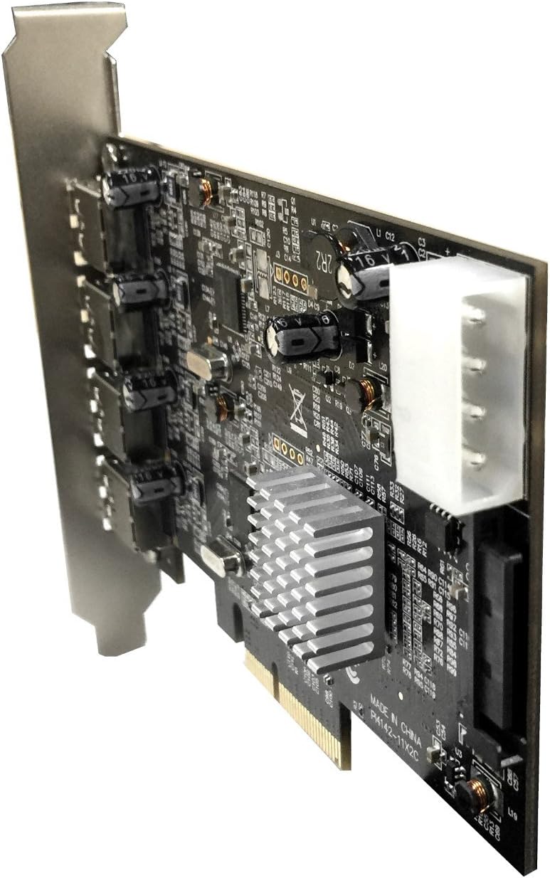 Vantec 4-Port Dedicated 10Gbps USB 3.1 Gen 2 PCIe Host Card with Dual Controller for PCIe x4/x8/x16 Slot Black/Silver Black/Silver (UGT-PCE470-2C)