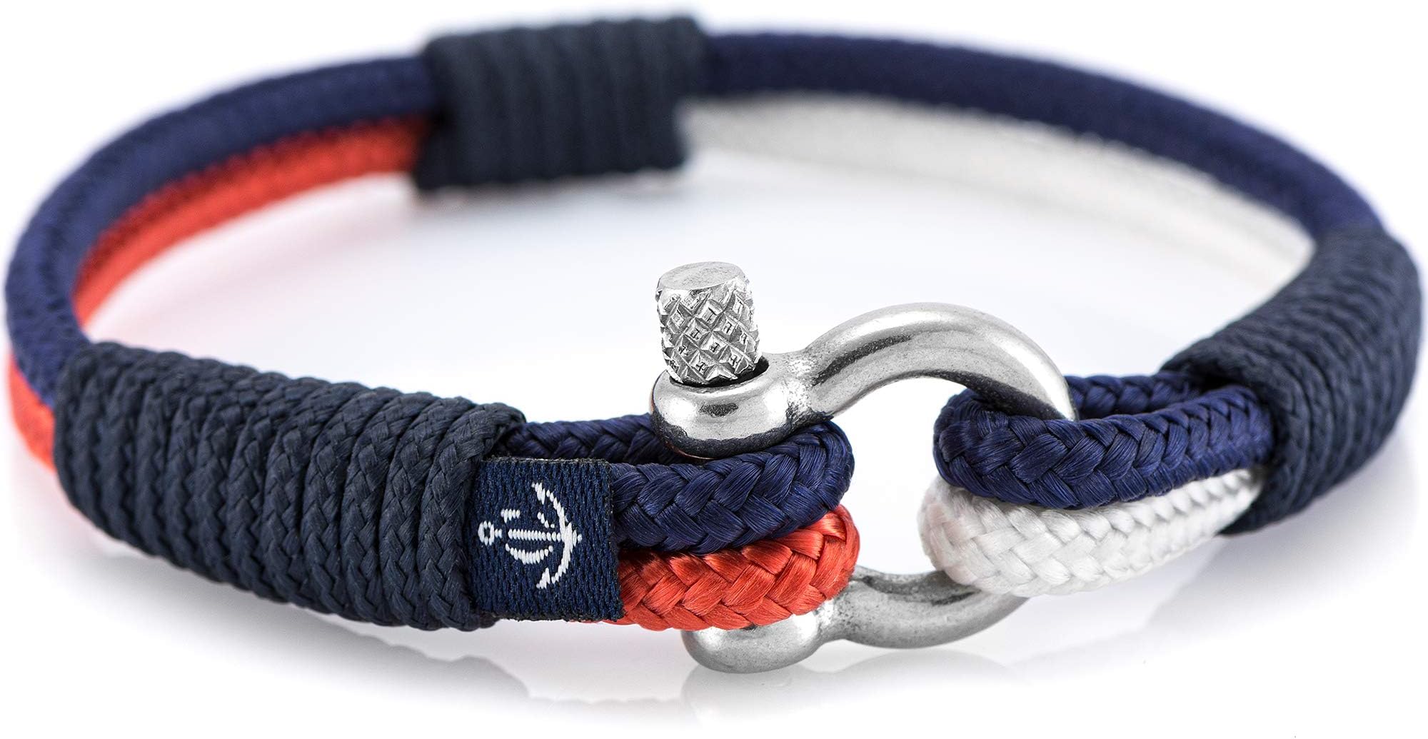 Constantin Nautics Handmade Nautical Slim Bracelets of Nautical Sailing Rope- Large Variety with Stainless Steel Screw Barrel Clasps - Gift Idea for Men & Women