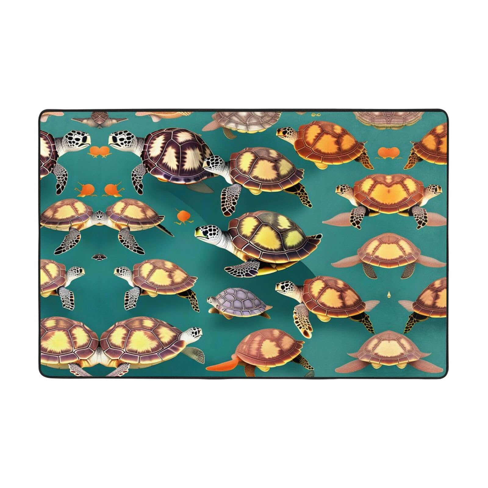 Tapis de zone d'impression tortue de mer grand format pour salon et chambre