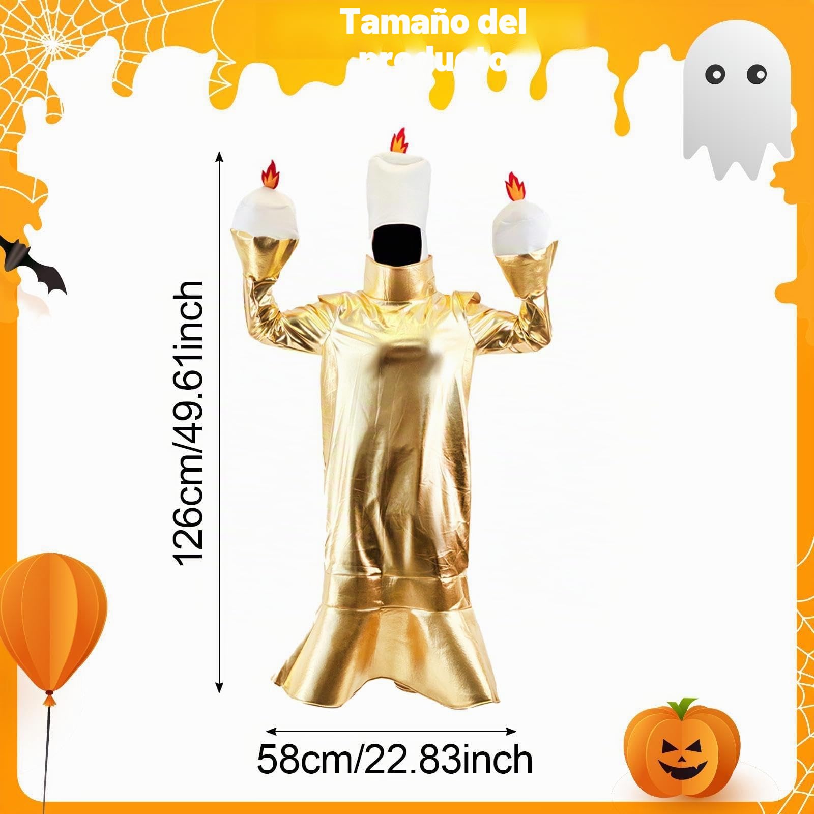 LOVIVER Disfraz de Cena a luz de Las Velas para Fiestas, Juegos de simulación, y Amigos, Forma de Vela