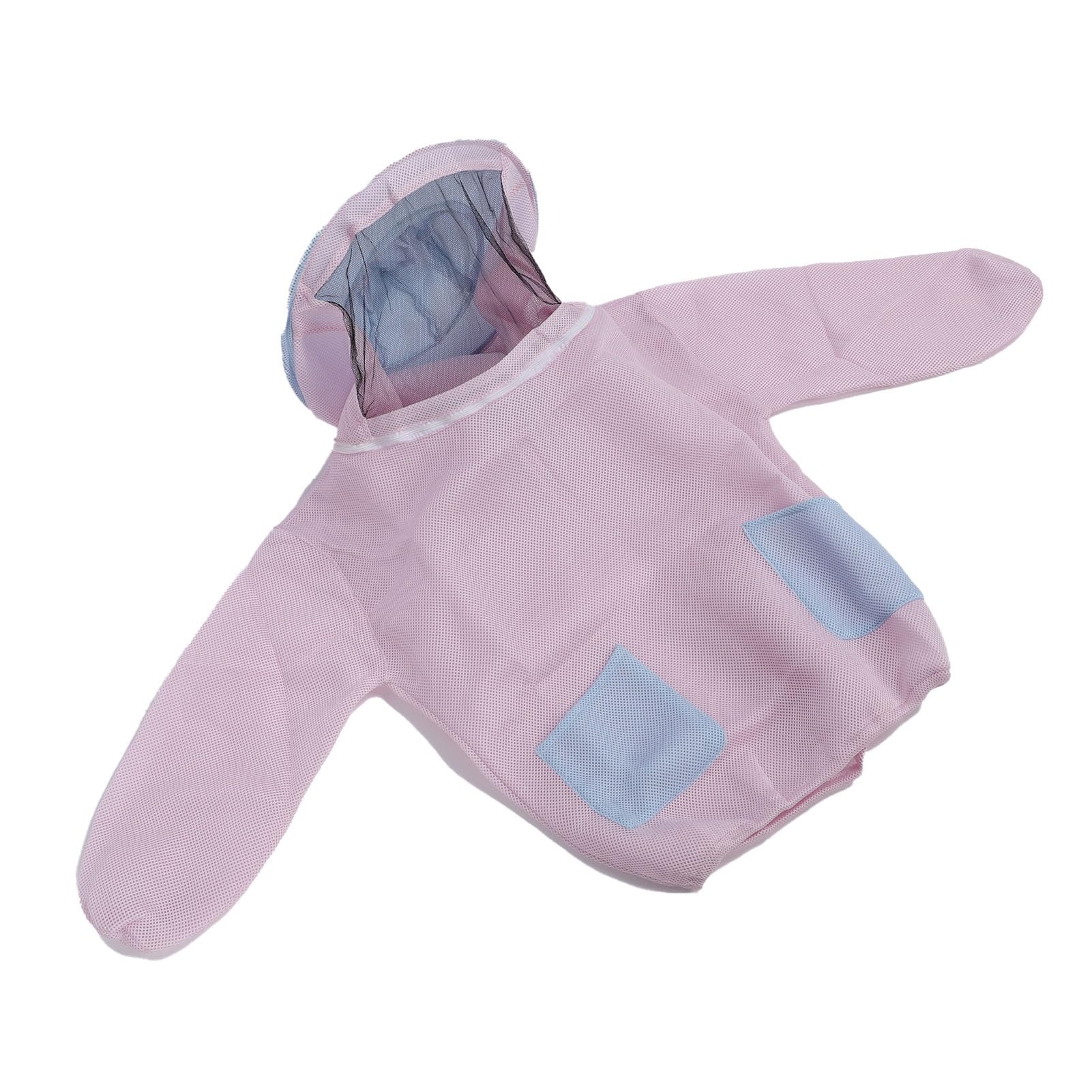 Bienenzuchtjacke, Bienenanzug, Bienenzuchtjacke für Damen, Atmungsaktiver Bienenanzug aus Mesh-Baumwolle mit Schleier, Bündchenärmeln, Belüfteter Halbkörper-Imkereiausrüstung für Imkereifrauen