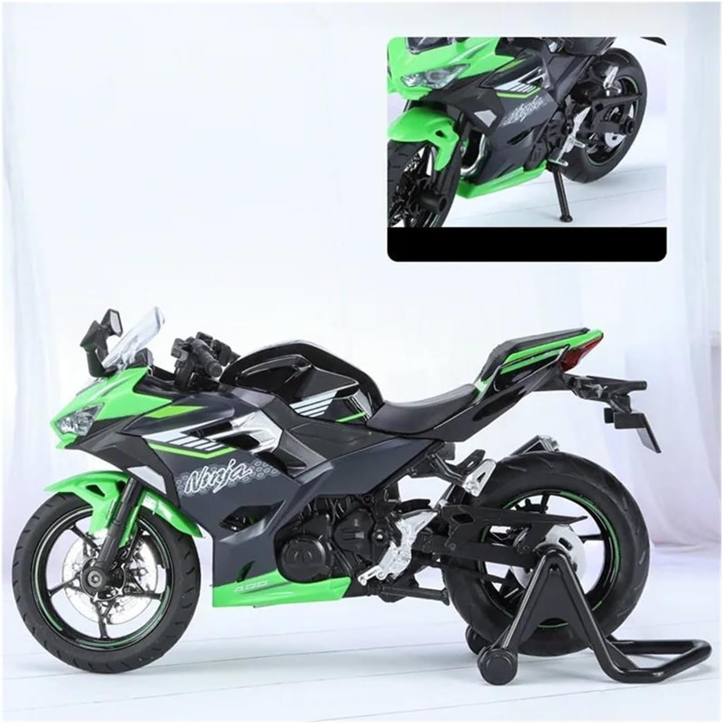 Mini Simulation Motorcycle Toys 1:12 for Kawasaki Ninja 400 Alloy Sports Motorcycle Model Children's Gift Adult for Boys(Gray)