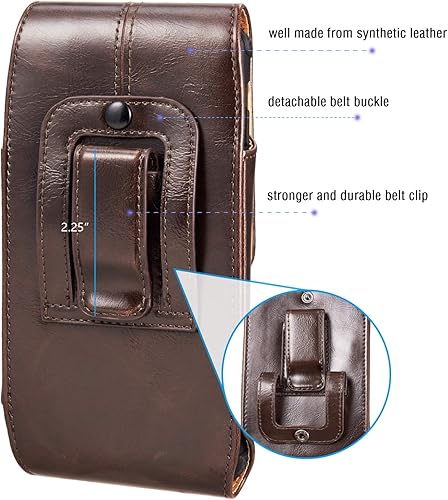 Miniatura 4 de Funda para cinturón para iPhone Xs Max 11 Pro Max, funda vertical de cuero de alta calidad para el iPhone 7 Plus 8 Plus 6S Plus, Marrón