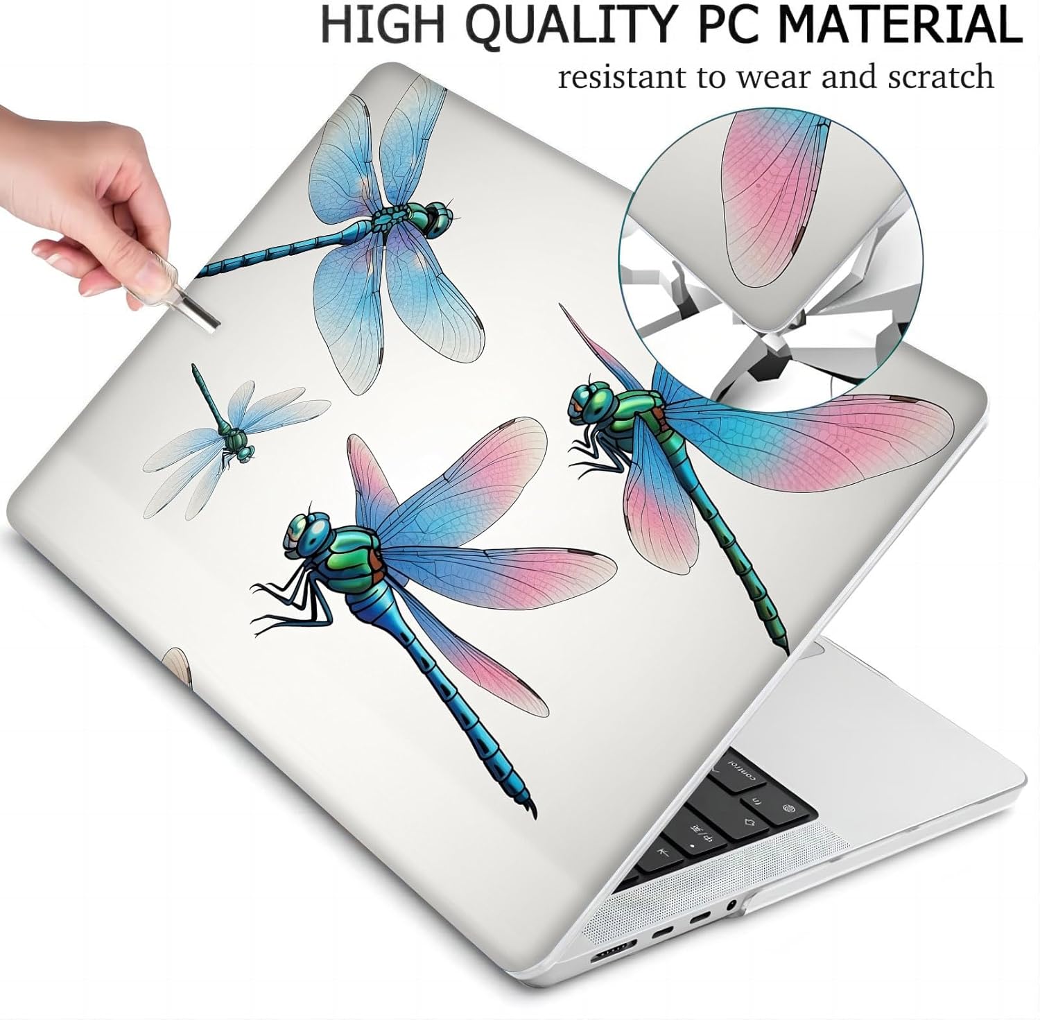 Compatible with MacBook Neo 13-inch, Hard Shell Case with Keyboard Cover and Screen Protector (A3404 A18 Pro chip, 2026 Release) - Dragonflies MC22882