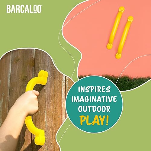 Miniatura 5 de Asas de seguridad para patio de recreo barras amarillas para exteriores, accesorios de plástico para casa de árbol o casa de juegos, piezas de