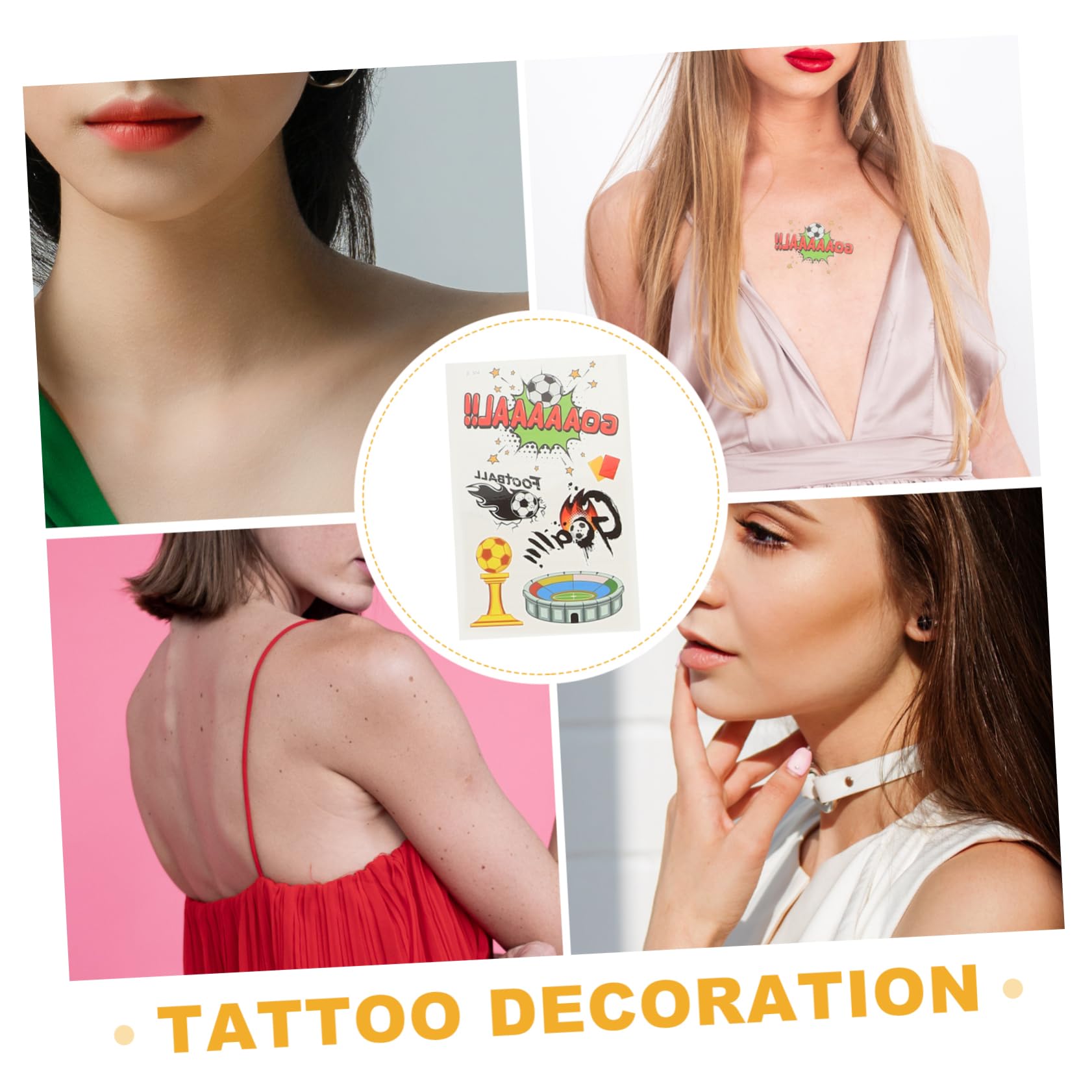 Healvian 5piezas Tatuajes Temporales De Fútbol De Pegatinas De Carácter Divertido Para Fiestas Decoraciones De Cumpleaños y Eventos Deportivos Atractivos y Fáciles De Aplicar