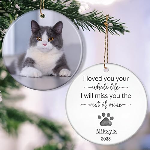 Adorno conmemorativo personalizado para mascotas, adorno de Navidad para mascotas, regalo de pérdida de mascotas para siempre, regalo de recuerdo de