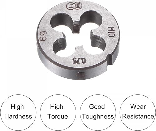 Miniatura 3 de uxcell Juego de llaves de mango de troquel, M10 x 0.75 roscado redondo y 1.181in (compatible con troqueles M10-M11) soporte de llave ajustable