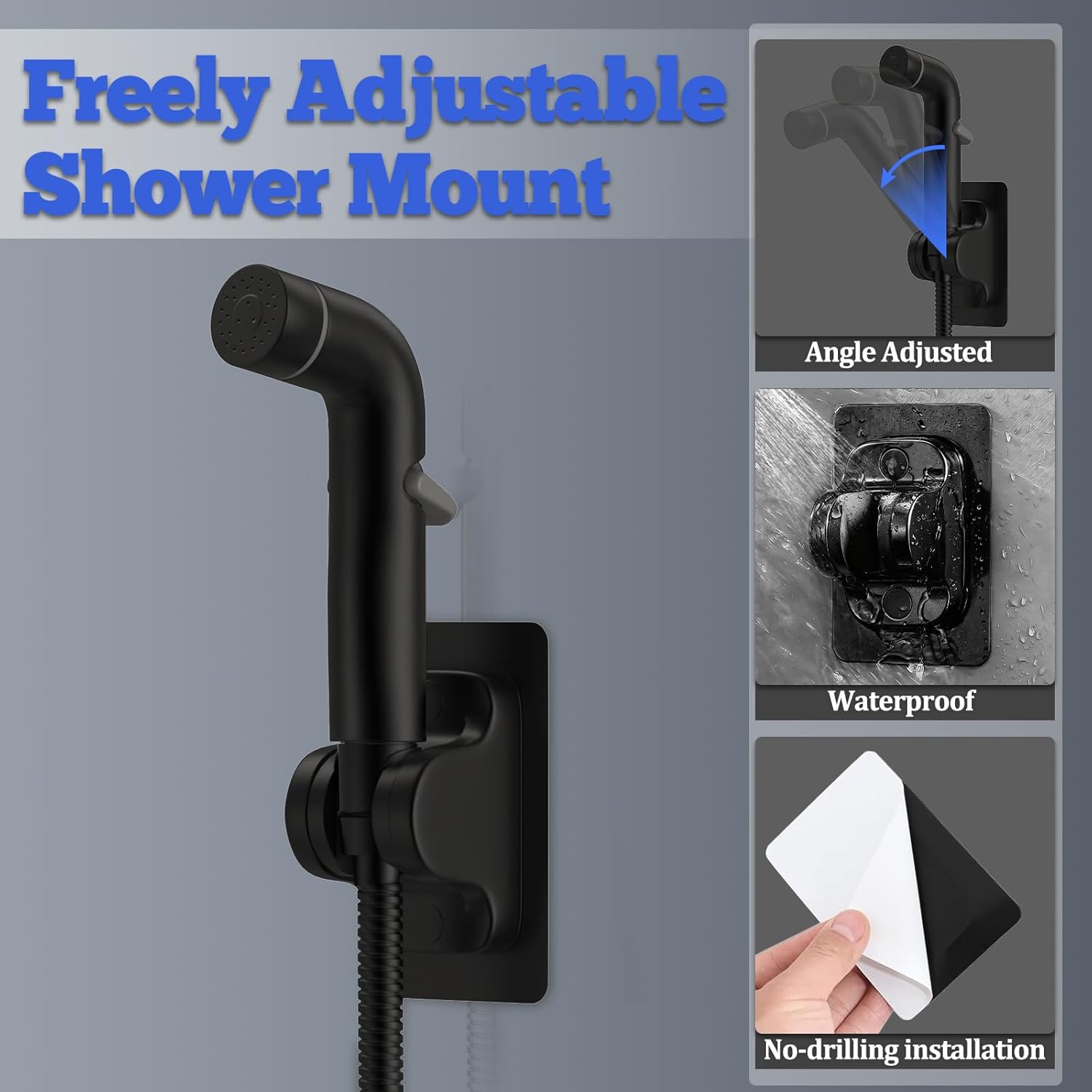 Dog Shower Attachment Metal, YDmeet Pet Shower Attachment for Fast and Clean Pet Bathing and Dog Washing, 83 Inch Hose and Shower Holder, Brass 3-Way Diverter, Adjustable Pet Shower Sprayer, Black