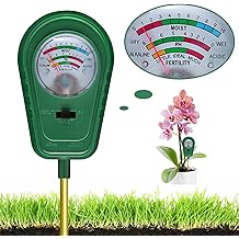 3-in-1 Soil Test Kit, Soil Moisture Meter/Soil ph Meter/Fertility Soil Tester, Soil Hygrometer for Garden, Farm, Plant, Outdoor, Indoor, Lawn Care Moisture Meter for Hous Plants (No Battery Needed)