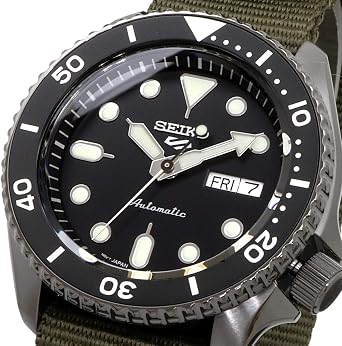 Seiko 5 Sports SRPD91 Men's Wristwatch, Automatic Mechanical and Distribution Limited Model, Military Green