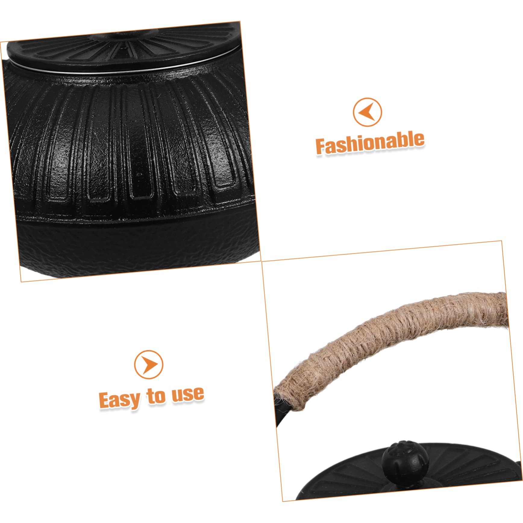 Tetera de Hierro Fundido Japonesa Pequeña de 600ml Negra | Colador para Hojas Sueltas, Diseño Elegante de Estilo Japonés, Uso en Cocina Compartir