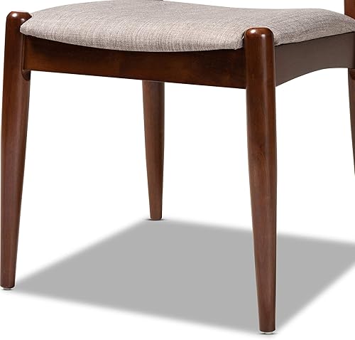 Miniatura 7 de Baxton Studio Sillas de comedor, tamaño único, gris claro/nogal